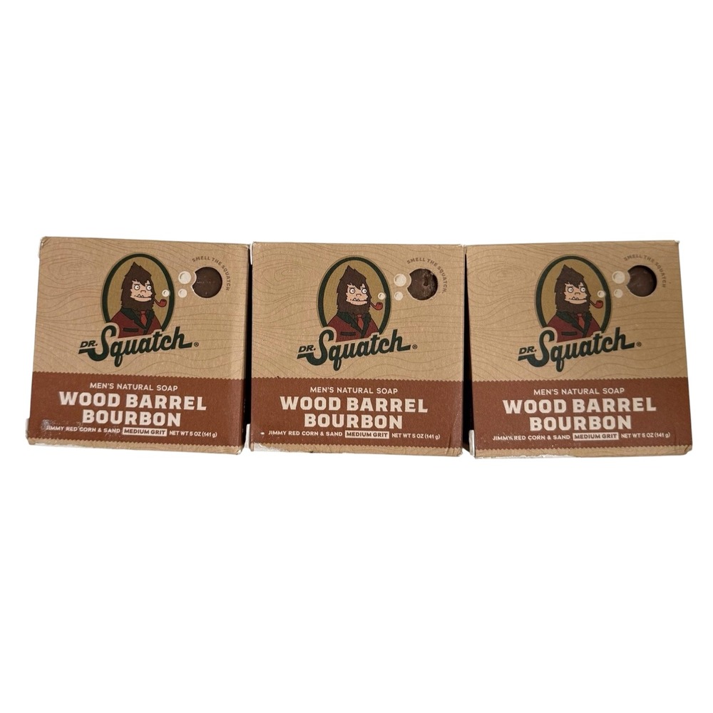 DR. Squatch Men's Natural Soap Wood Barrel Bourbon Pack of 3